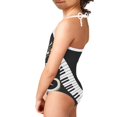 thumbnail image 4 of FOR U DESIGNS Novelty Lace up Swimsuit One Piece Size 7-8 Years Piano Music Notes One Piece Bathing Suit for Girls Summer Beach Pool Swimwear, 4 of 6
