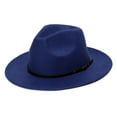 thumbnail image 2 of Ausyst Hats Clearance! Womens Fashion Classic Wide- Floppy Panama Hat Belt Buckle Wool Fedora Hat, 2 of 3