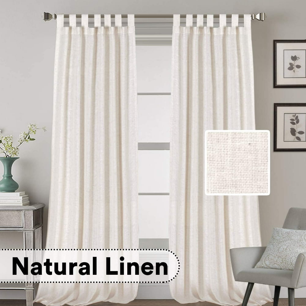 2 Pack Ultra Luxurious High Woven Linen Elegant Curtain Panels Light ...