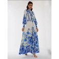 thumbnail image 5 of Printed Long Sleeve Maxi Dress with Belt, 5 of 7
