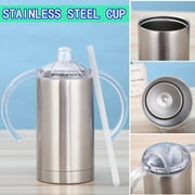 Kitchen Organization Insulated Stainless Steel Sippy Cup With Handles Two Tops And Straw - 12 oz.