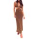 thumbnail image 1 of VISgogo Vestido Casual para Mujer, Color Sólido Sin Mangas Sin Espalda Slim-Fit Split Halter Vestido Largo VISgogo moda, 1 of 6