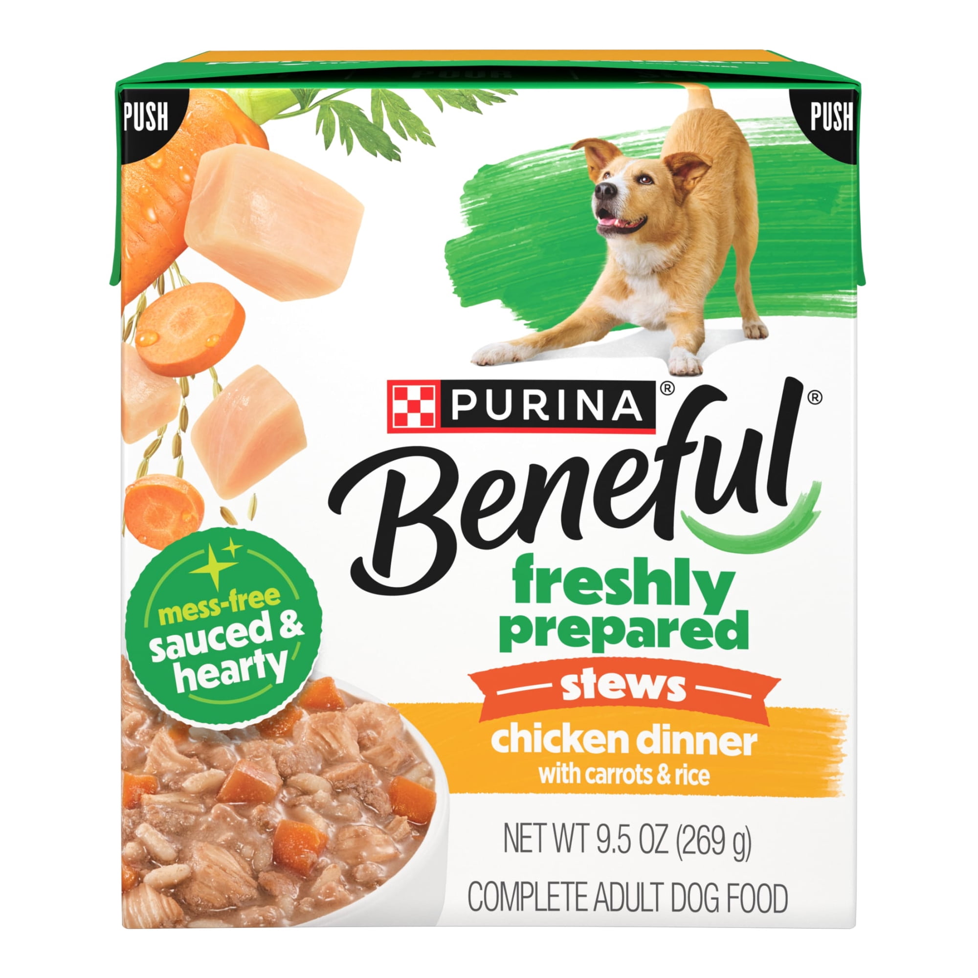 Purina Beneful Freshly Prepared Stews Chicken Dinner Wet Dog Food, 9.5 oz Carton