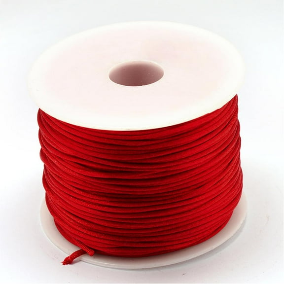 1roll Nylon Thread Rattail Satin Cord Red 1.5mm about 49.21 yards(45m)/roll
