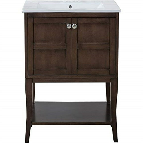 Glam 2-Door Bathroom Cabinet - 24x18x34 Inch Storage Organizer