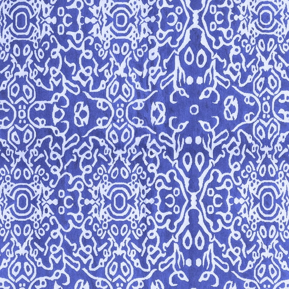 Ahgly Company Machine Washable Indoor Square Abstract Blue Modern Area Rugs, 6' Square