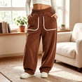thumbnail image 2 of LIaqionyy Girls Fleece Pants Fuzzy Elastic Waist Baggy Sweatpants Soft Wide Leg Casual Loungewear with Pockets, 2 of 8