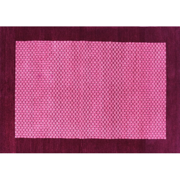 Ahgly Company Indoor Rectangle Abstract Pink Contemporary Area Rugs, 5' x 8'