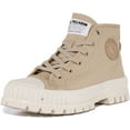 thumbnail image 6 of Palladium Pallashock Mid Men's Lace Up Vegan Canvas Ankle Boot In Beige Size 10, 6 of 6