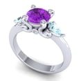 thumbnail image 2 of 2.50 Ct Stylish Round Cut Amethyst & Aquamarine Gemstone Anniversary Ring for Women Solid 18K White Gold Size 8 by Diamond-Capitals, 2 of 8