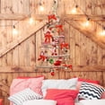 thumbnail image 4 of Wall Christmas Tree with Lights, Wooden Christmas Trees Wall Mounted Decorations Ladder Tree, Handmade Rustic Flat Hanging Xmas Tree Indoor (Green), 4 of 6