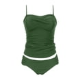 thumbnail image 4 of JAKANYQ Tankini Swimsuits For Women V-Neck Neck Bathing Suits Front Ruched Two Piece Swimwear Unique Back Design Swimsuit, S, 4 of 5