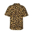 thumbnail image 3 of Daiia Gold Glitter Leopard Hawaiian Shirt for Men Gentle Cotton Regular Short Sleeve Casual-, 3 of 9