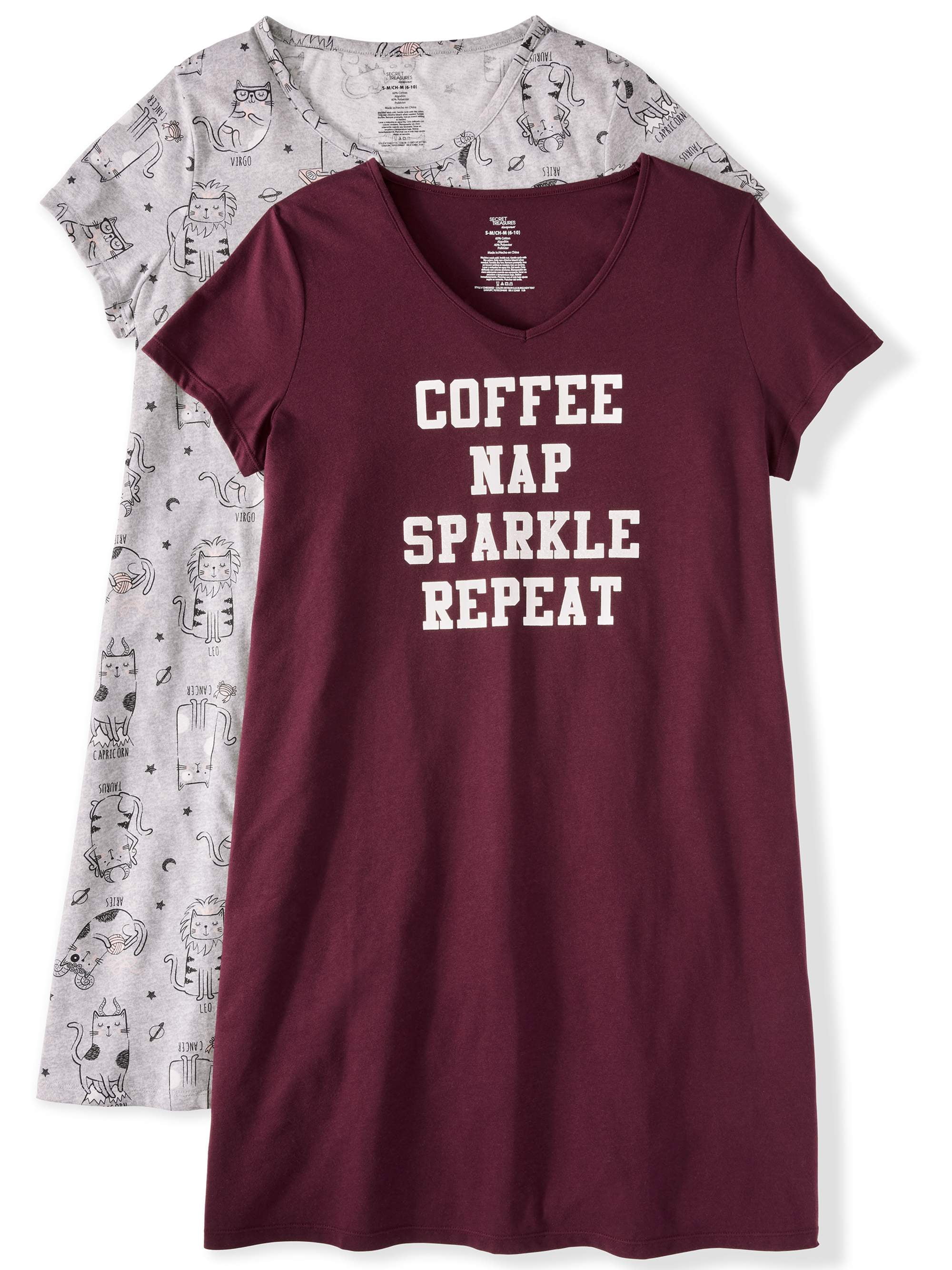 Secret Treasures Women's and Women's Plus Short Sleeve Sleep ShirtS, 2
