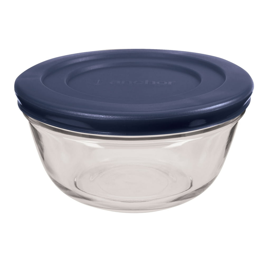 Anchor Hocking Glass 1.5 Quart Clear Round Storage Bowl with Lid