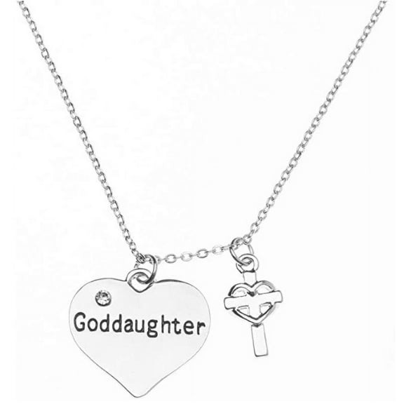 Infinity Collection Goddaughter Cross Charm Necklace- Goddaughter Gifts- Goddaughter Jewelry for Goddaughters