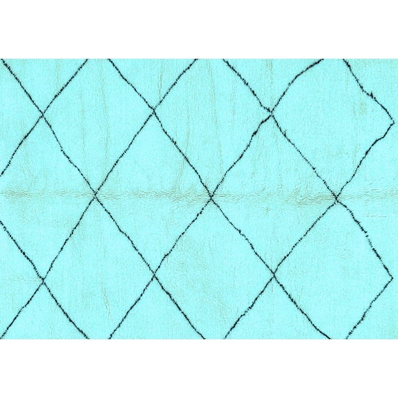 Ahgly Company Indoor Rectangle Solid Light Blue Modern Area Rugs, 2' x 4'