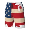 thumbnail image 4 of Susaid American Flag Map Print Men's Swim Trunks Hawaiian Bathing Mesh Lining Suit Swimsuits Beach Shorts with Pockets-Large, 4 of 6