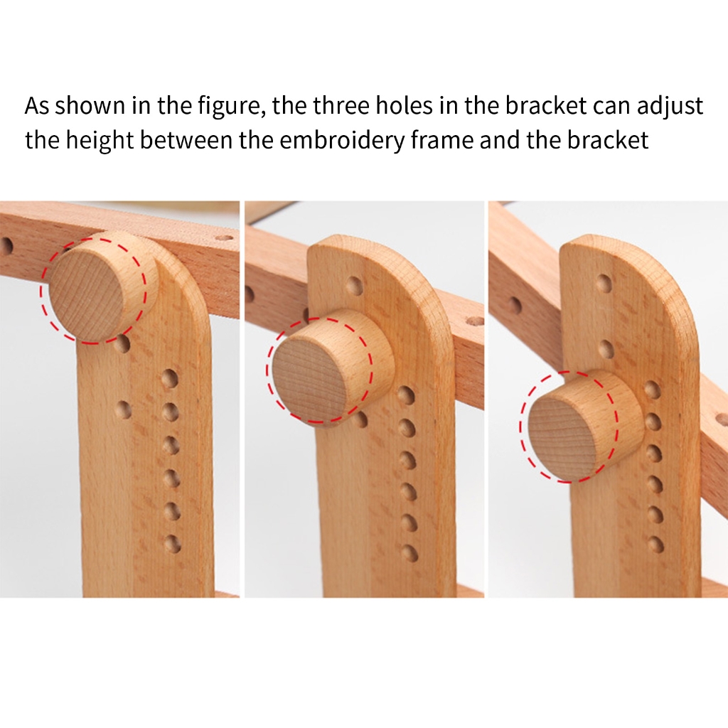 Professional Embroidery Frame Holder Adjustable Wooden Embroidery Hoop Stand For Beginner Stitching Needlework Craft