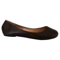 thumbnail image 2 of Shoes8teen Womens Ballerina Ballet Flat Shoes 8600 Brown Pu 8, 2 of 3