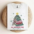 thumbnail image 2 of EMBROIDERED All Booked For Christmas Shirt, Book Embroidery Sweatshirt, Christmas Tree Book Lover Shirt, Embroidered Holiday Crewneck, 2 of 5