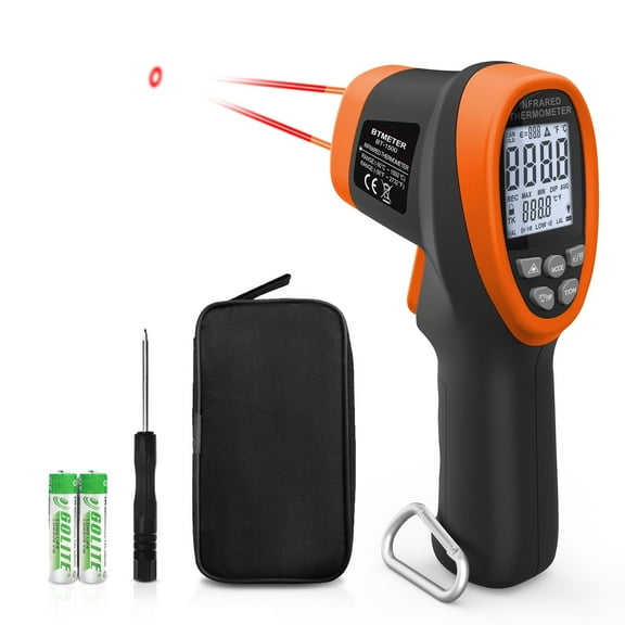 Btmeter Thermometer BT-1500 2732℉ Dual Laser, Emissivity Adjustable, Hazard-Free,DS 30:1, Orange