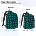 thumbnail image 2 of Salouo Teal On Black Plaid for Travel Backpack for Men Women,Casual Laptop Backpack Daypack Business Work Bag for Travel、Hiking、Weekend -Medium, 2 of 5