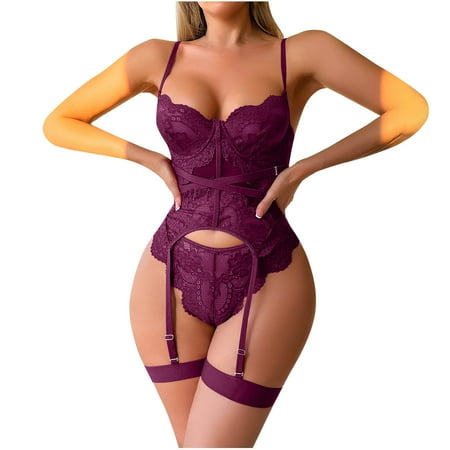 DISKEBUISS Sexy Lingerie for Women Spaghetti Strap Mesh Sheer Sleepwear Size S M L