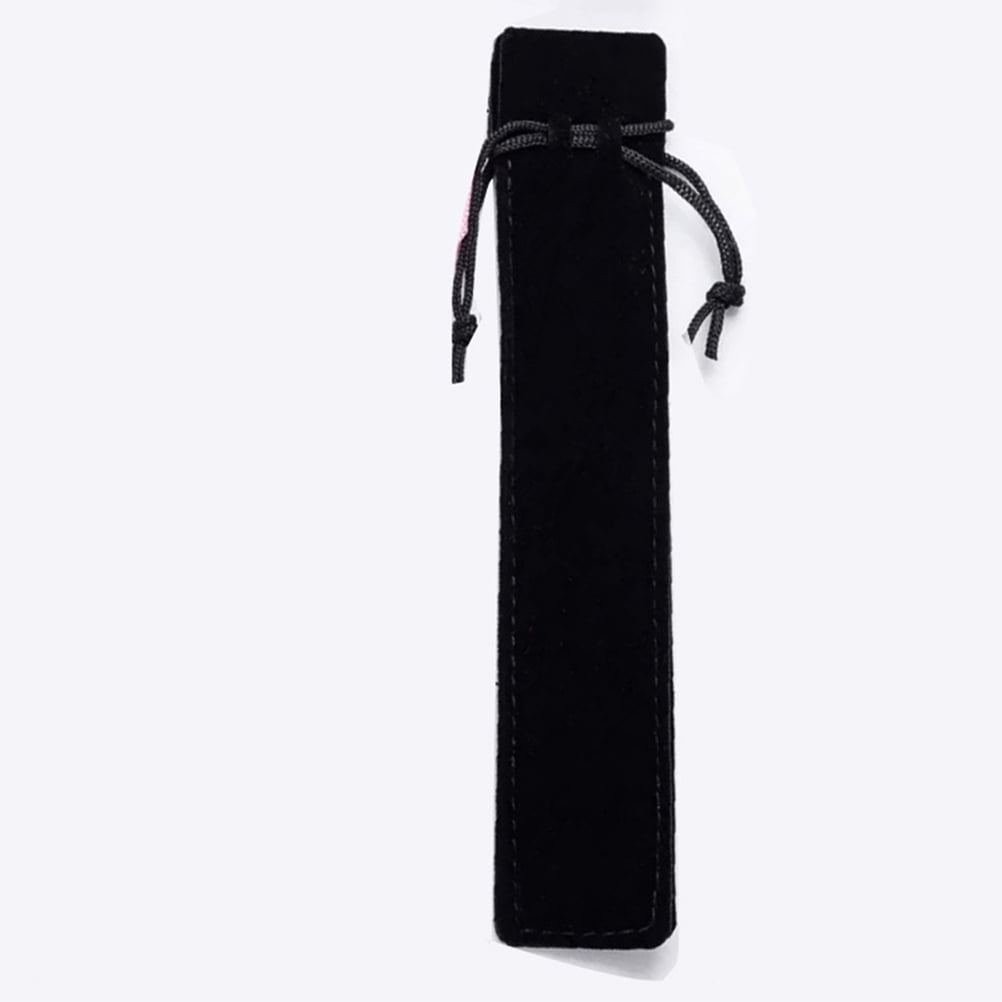 SOPOTUTU 30Pcs Soft Flannel Pen Pouch Bags Black Drawstring Pen Sleeves for Fountain and Ballpoint Pens