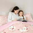 thumbnail image 6 of Feelyou Kawaii Pink Pig Bedding Comforter Set for Kids, Cute Farm Animal Twin Comforter Sets, Cartoon Stars Print Reversible Bedding Set, Microfiber Bedroom Decor, 2pcs, 6 of 9