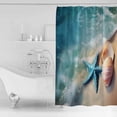 thumbnail image 2 of Summer Beach Starfish Shells Shower Curtain for Bathroom, Blue Waves Water Ripple Waterproof Shower Curtains Washable Quick Dry with Hooks Bathtub Curtains 60x72 IN, 2 of 7