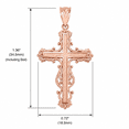 thumbnail image 3 of 10k Rose Gold Latin Fancy Cross Pendant / Necklace (18 Inches), 3 of 3