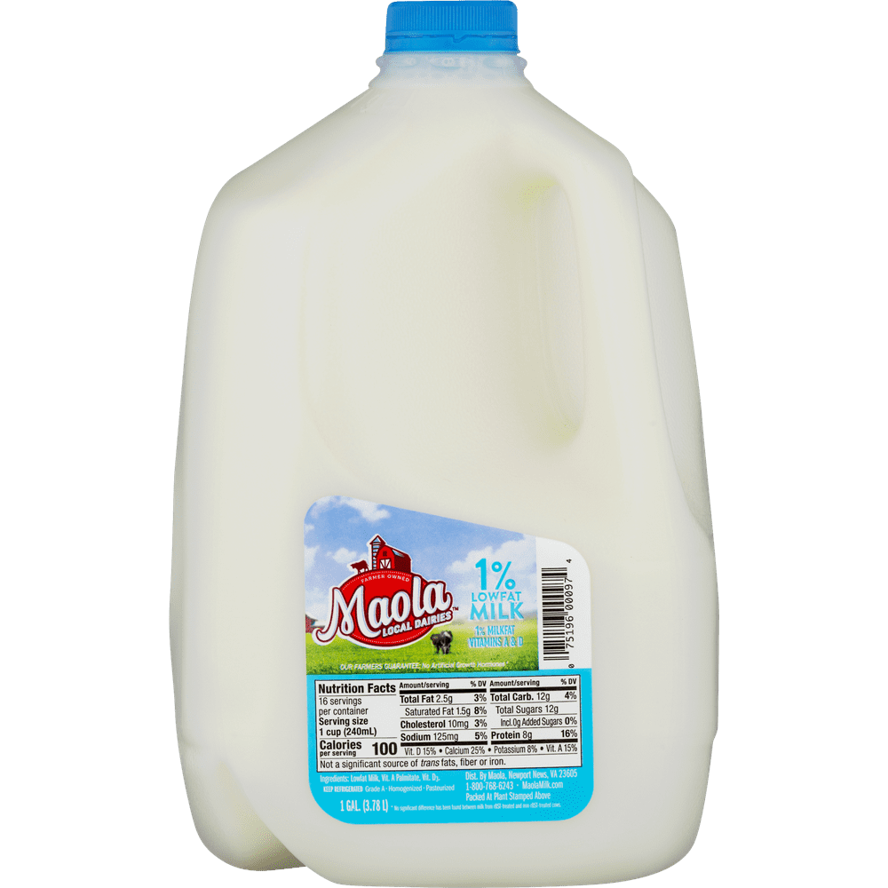 Maola 1 LowFat Milk, 1 Gallon