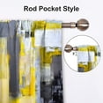 thumbnail image 5 of Grey and Yellow Kitchen Curtains Tiers and Valances Set 3 Piece for Windows Modern Abstract Art Kitchen Window Curtains Set,Black Contemporary Trendy Valances for Living Room(36" Tiers Set), 5 of 6