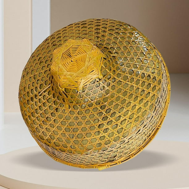 Bamboo Braided Hat Chinese Oriental Hat Wall Decoration Rainproof