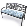 thumbnail image 3 of Jordan Manufacturing 48" x 18" Rave Sky Blue Quatrefoil Rectangular Outdoor Settee Swing Bench Cushion with Ties, 3 of 12