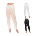thumbnail image 4 of Women Satin Pajamas Bottoms Sleep Casual Lace Trousers Nightwear Lounge Pants Plus Size, 4 of 5