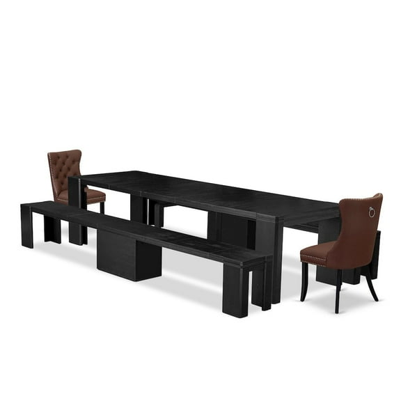 Luxe by East West Furniture 5-piece Dining Room Table Set a Rectangular Kitchen Table