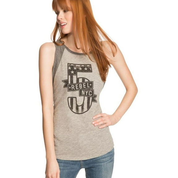 Aeropostale Womens Rebel Tank Top, Grey, Juniors, Large