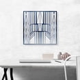 thumbnail image 2 of ARTCANVAS Art Deco Blue Lines on White Geometric Design Canvas Art Print - Size: 18" x 18" (0.75" Deep), 2 of 9