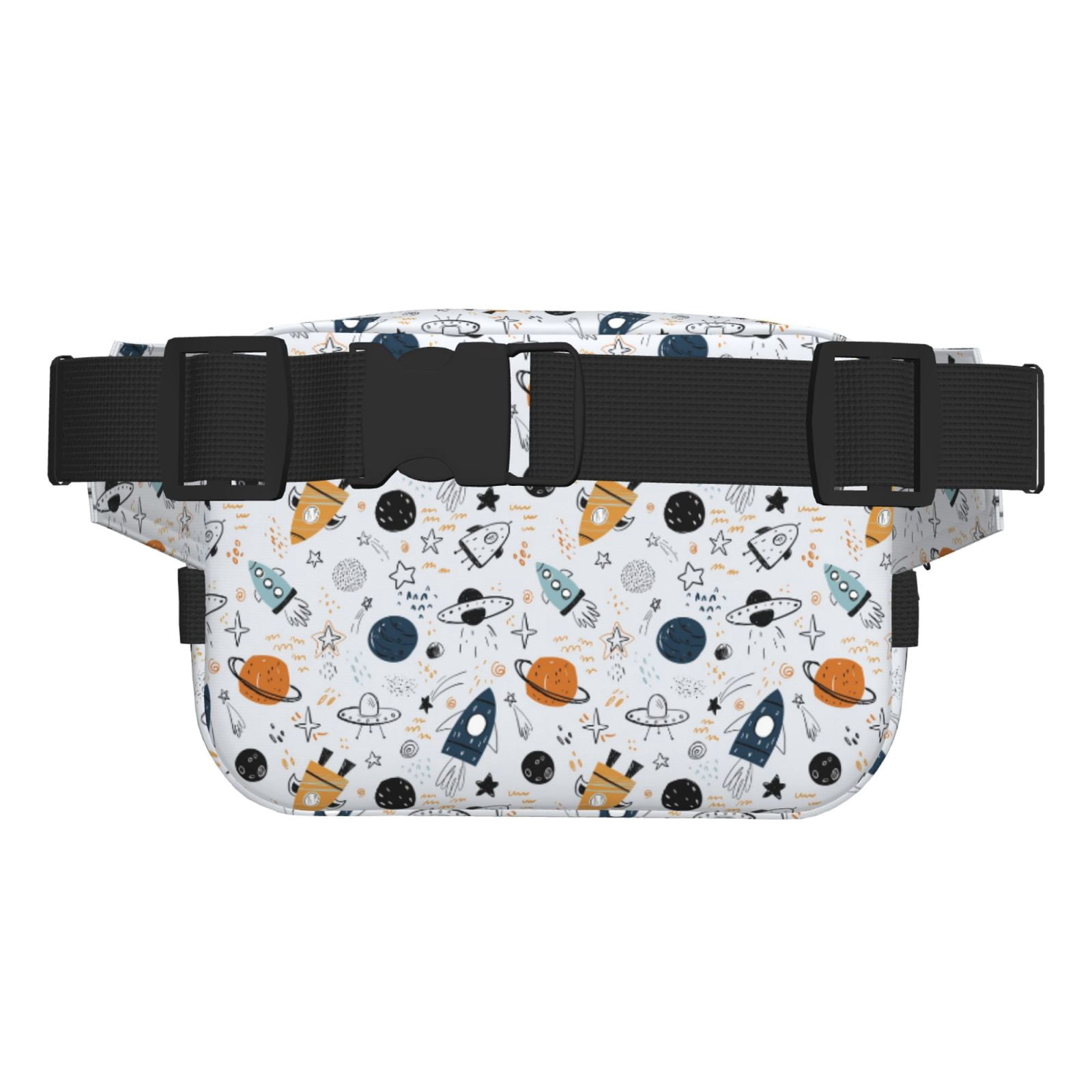 Hirioo Cartoon Planets for Double Layer Waist Bag Adjustable Fanny Pack For Travel Running Hiking