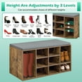 thumbnail image 6 of Dkelincs Shoe Bench Entryway Bench with Shoe Storage Shoe Rack Organizer 10 Compartments Storage Bench with 1.2 inch Cushion Adjustable Shelves for Entryway,Living Room, Bedroom (Brown), 6 of 7