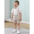 thumbnail image 2 of Baby Boy Clothes Suit 1-5T Toddler Dress Shirt Bowtie Suspender Shorts Infant Formal Party Outfits, 2 of 15