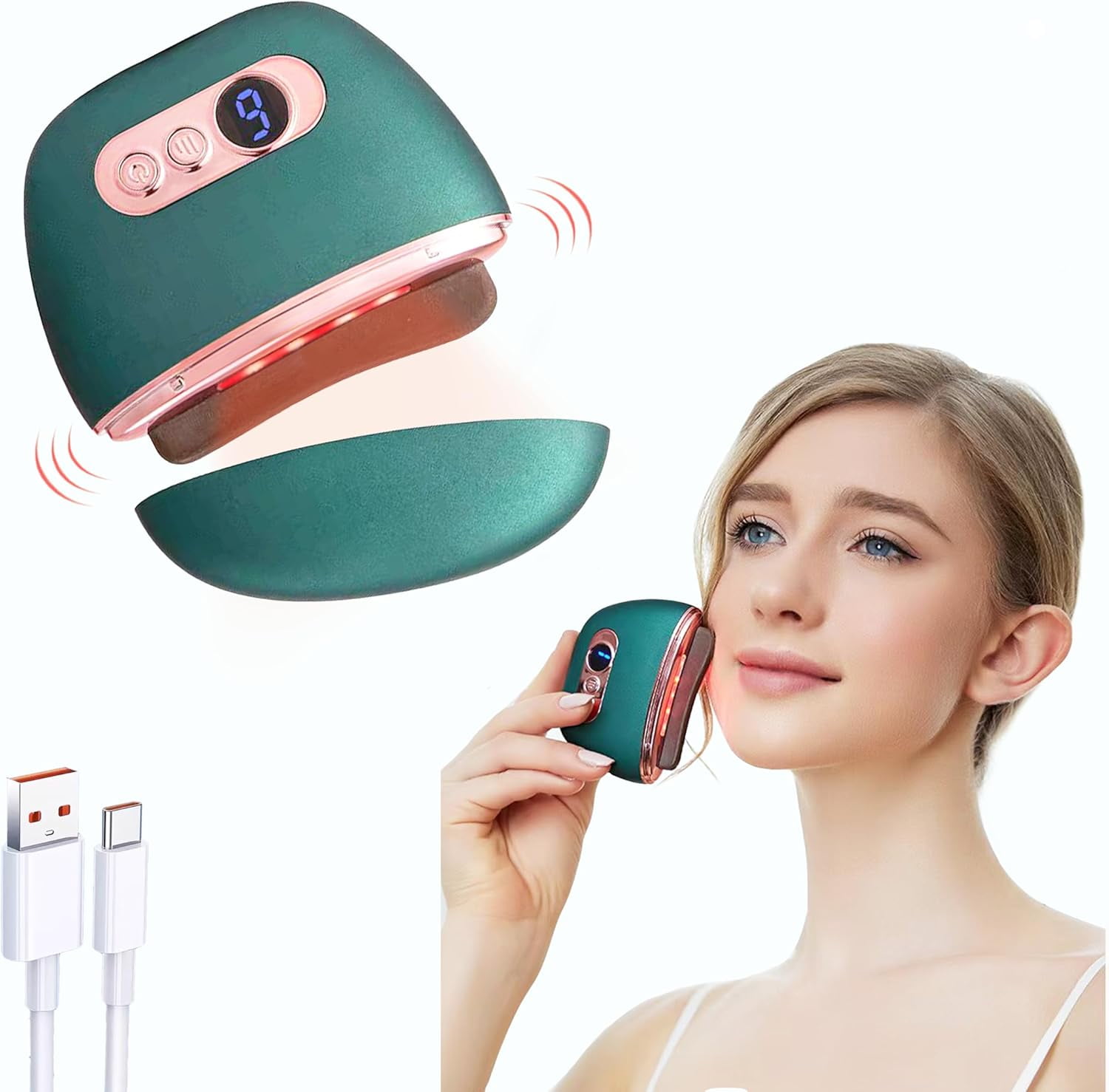 VRAIKO Lily Neck Face Massager, Anti-Aging Facial Tool, Thermal