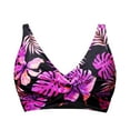 thumbnail image 5 of DHFJKG Women Bikini Top Floral Adjustable Straps V Neck Twist Front Tropical Printed Summer Swimwear Tops Holiday Beachwear, 5 of 6