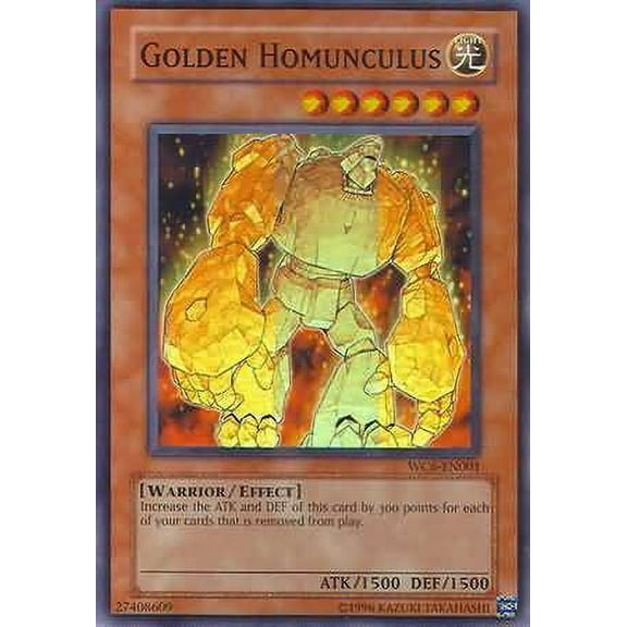 YuGiOh Ultimate Masters Super Rare Golden Homunculus WC6-EN001