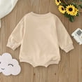thumbnail image 5 of Wdgfv Girls' Playwear Romper Girls Long Sleeve Letter Pullover Romper Bodysuits Soft Baby Sweatshirt Outfit Comfortable Khaki 0-3 Months, 5 of 9