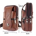 thumbnail image 4 of Men Cell Phone Belt Pack Bag Loop Waist Bag Holster Pouch Case​ Genuine Leather, 4 of 8