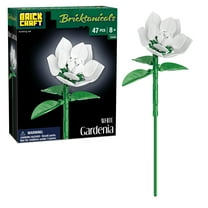 Brickcraft White Gardenia Building Kit (47-Piece Set), Bricktanicals Collection, Elegant Floral Display, Perfect for Gifting or Home Décor