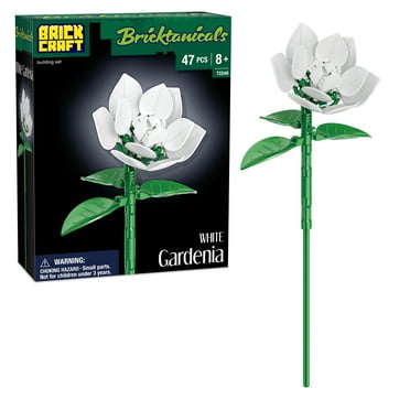Brickcraft White Gardenia Building Kit (47-Piece Set), Bricktanicals Collection, Elegant Floral Display, Perfect for Gifting or Home Décor